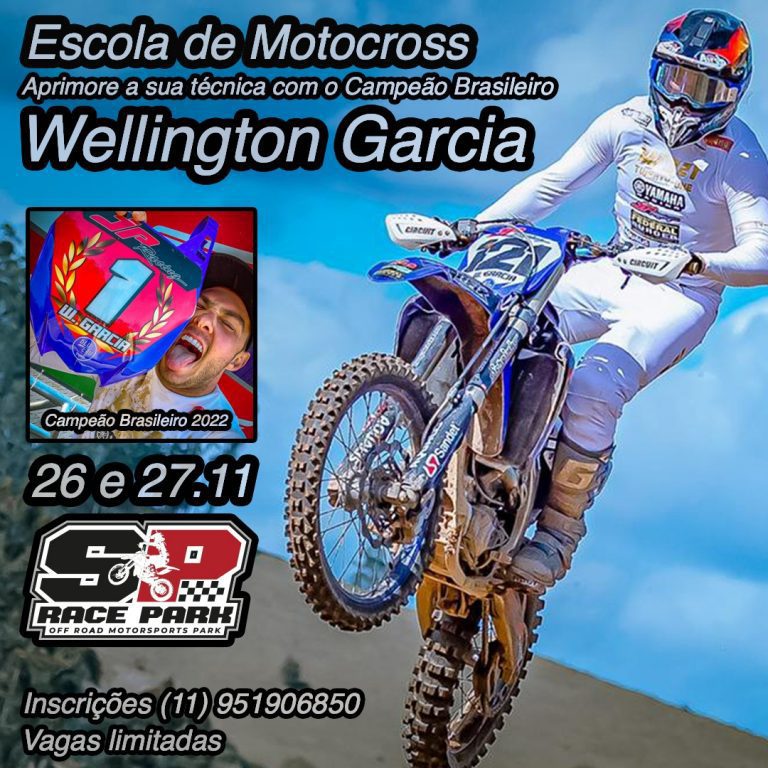 O campeão Brasileiro MX3, Wellington Garcia #21 ministrará curso de pilotagem no SP Race Park em Jarinu-SP