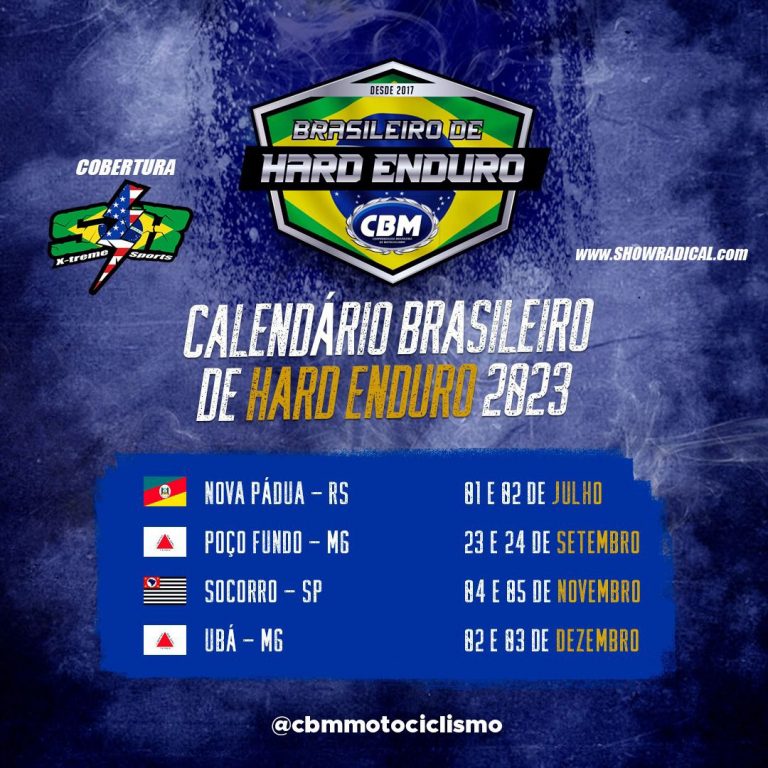 Brasileiro de Hard Enduro anuncia calendário da temporada 2023 e contará com a cobertura do Show Radical.